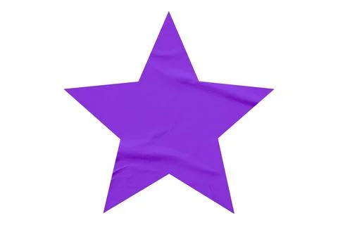 Crumpled purple star pattern sticker, isolated on white background. Stock Illustration