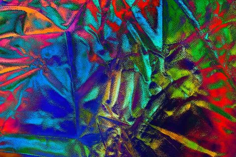 Crumpled Rainbow Foil Texture Stock Illustration