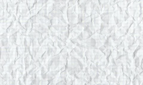 Crumpled squared paper. Textured with shadows background. Vector stock illust Stock Illustration