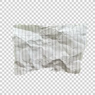 Crumpled Torn Lined Notebook Paper Piece on White Background Stock Photos