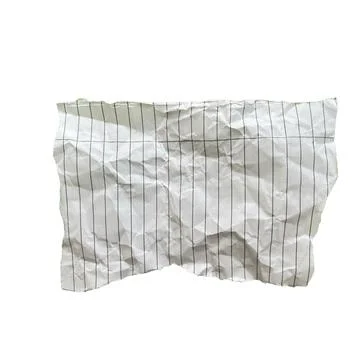 Crumpled Torn Lined Notebook Paper Piece on White Background Stock-Fotos