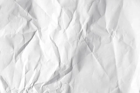 Crumpled white blank sheet as texture or background Stock-Fotos