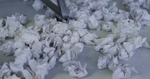 Crumpled white paper close up Stock Footage 145139040