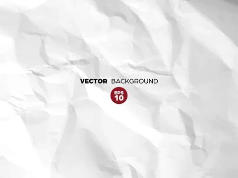 Crumpled white paper texture pattern. Rough grunge old blank. Vector abstract 스톡 일러스트