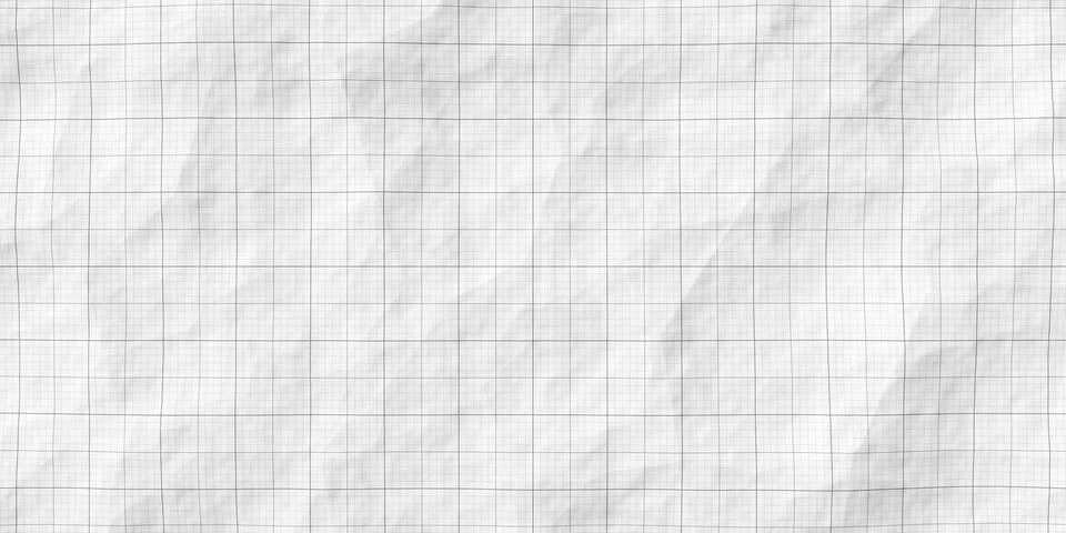 Crumpled white squared paper background texture, multi level math grid patt.. イラスト素材