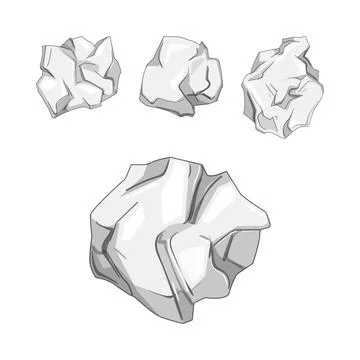 Crumpling white paper creating texture and waste Illustrazione stock