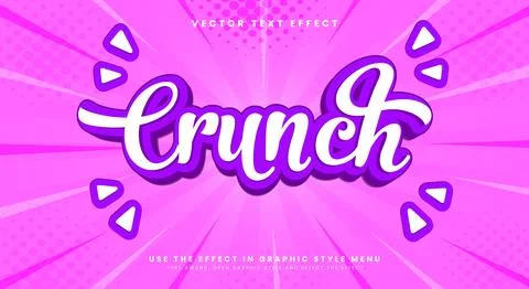 Crunch food editable text effect Template Illustrazione stock