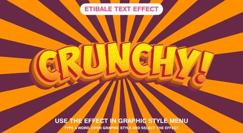 Crunchy 3d editable text effect Stock Illustration