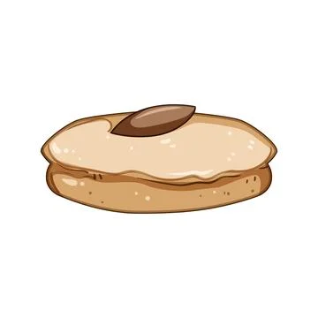 Crunchy biscuit cookie cartoon vector illustration Stock Illustration
