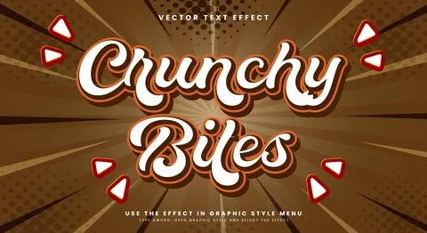 Crunchy Bites Editable Text effect Template イラスト素材