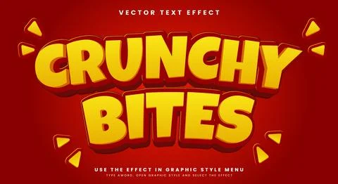 Crunchy Bites Snack Style Editable Text effect Stock Illustration