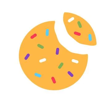 Crunchy broken cookie with missing bite Stock Illustration