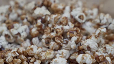 Crunchy Caramel Popcorn close up Stock Footage 281356761