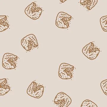 Crunchy chicken fried line vector seamless pattern 스톡 일러스트