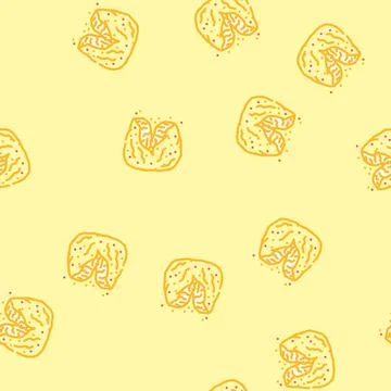 Crunchy chicken fried vector seamless pattern Stock Illustration