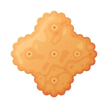 Crunchy Cracker Cookie as Dry Baked Flour Biscuit Vector Illustration Stock Illustration