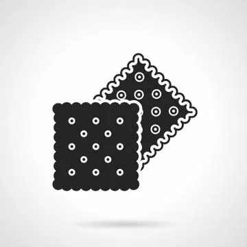 Crunchy crackers black vector icon Stock Illustration