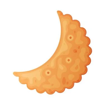Crunchy Crescent Cracker Cookie as Dry Baked Flour Biscuit Vector Illustration Stock Illustration