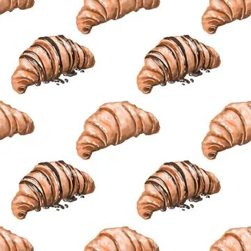 Crunchy croissant pattern Illustrazione stock