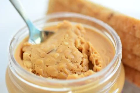 Crunchy peanut butter Stock Photos