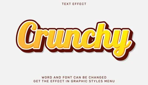 Crunchy text effect template in 3d design Stock Illustration