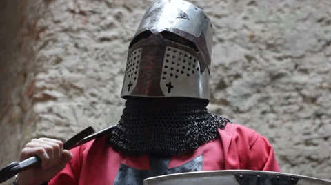 Crusader in light armor Video stock 32899942