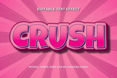 Crush 3d editable text effect Stock Illustration