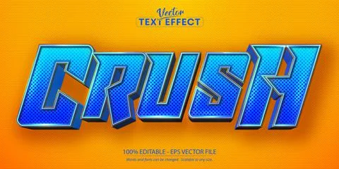 Crush text, cartoon style editable text effecrt Stock Illustration
