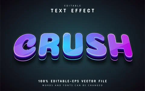 Crush text, editable 3d text effect Ilustración de archivo