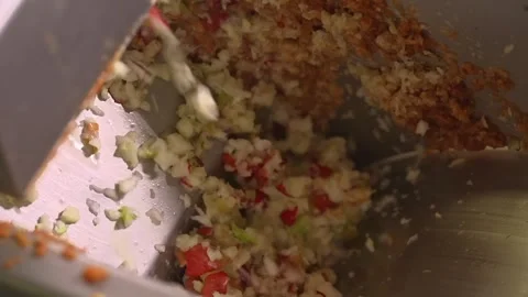 Crushed Apples in Industrial Fruit Processing Machine Stock Footage 318697586
