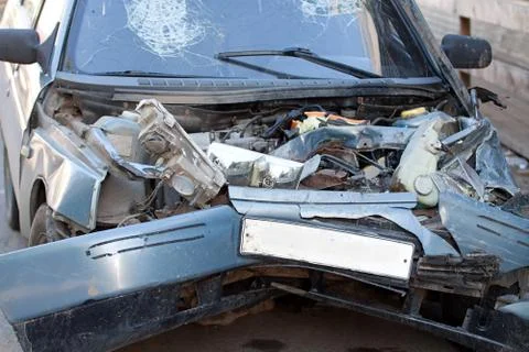 Crushed car Stock Photos