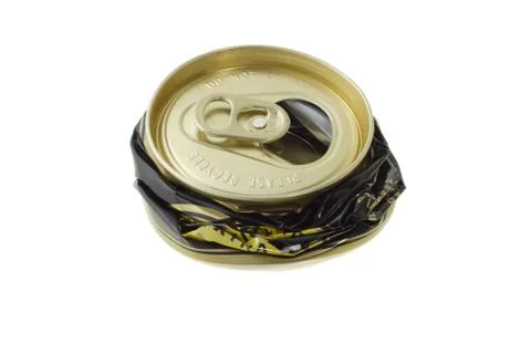 Crushed disposable can Stock Photos