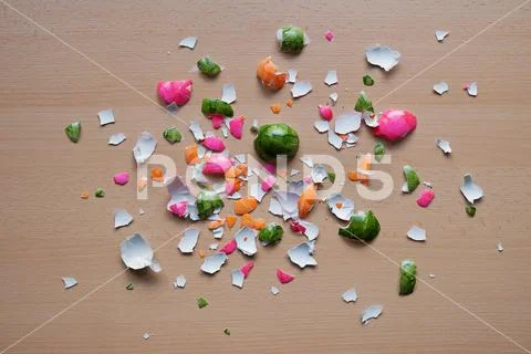 Crushed easter egg shells Stock Photos