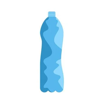 Crushed empty plastic water bottle on white background Stock Illustration