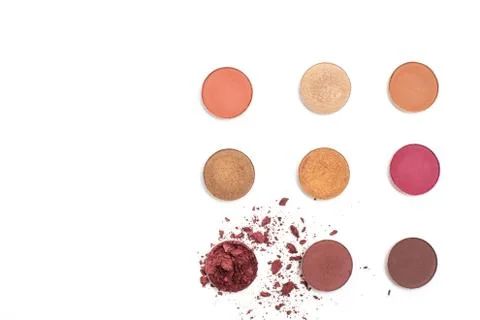 Crushed eye shadow as a sample of makeup product Stock Photos