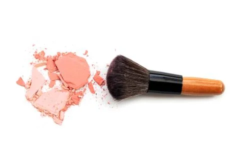 Crushed eyeshadow with brush for background Stock Photos
