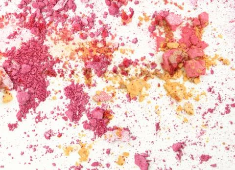 Crushed eyeshadow on white background Stock Photos