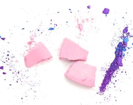 Crushed eyeshadow on white background Stock Photos