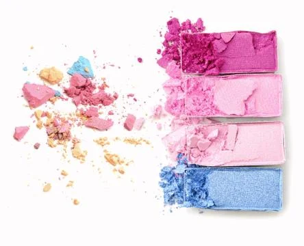 Crushed eyeshadow on white background Stock Photos
