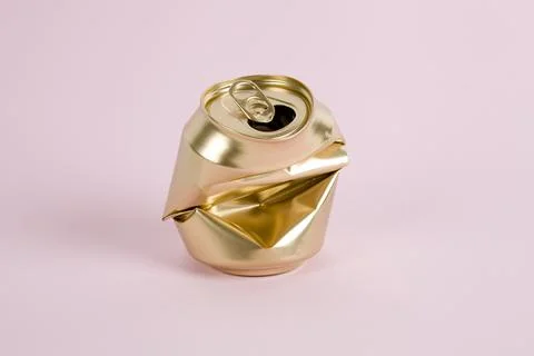 Crushed gold can Stock Photos