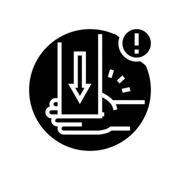 Crushed hand by machine glyph icon vector illustration Stock Illustration