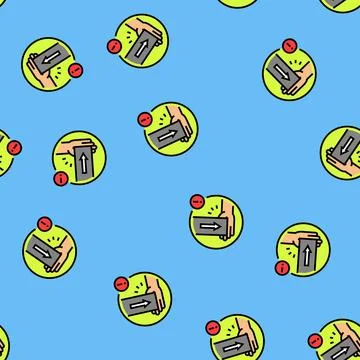Crushed hand by machine vector seamless pattern Stock Illustration