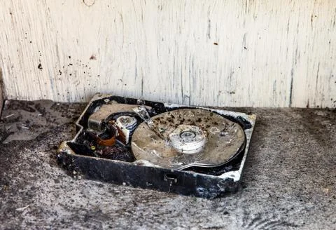 Crushed Hard Disk Drive Stock Photos