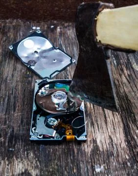 Crushed Hard Disk Drive Stock Photos