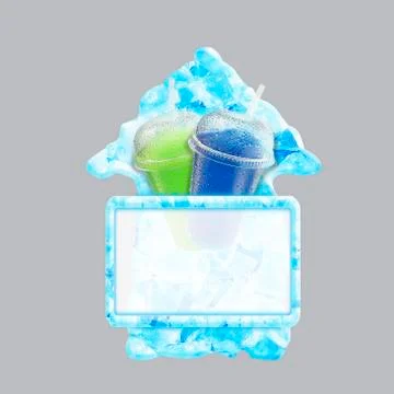 Crushed ice fruit refreshment arrow banner Stock Illustration