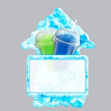Crushed ice fruit refreshment arrow banner Stock Illustration