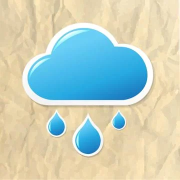 Crushed paper with blue clouds Stock Illustration
