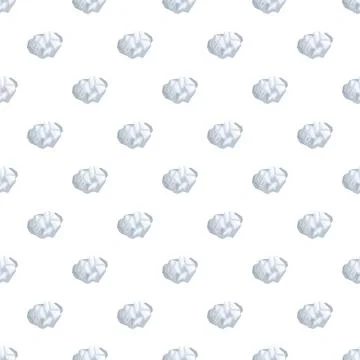 Crushed paper seamless pattern on white background Illustrazione stock