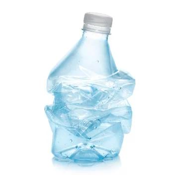 Crushed plastic bottle Stock Photos
