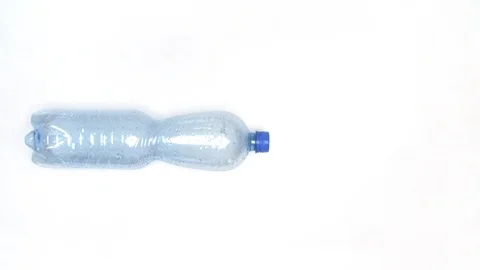 Crushed, plastic bottles for recycling Stock Footage 94203545